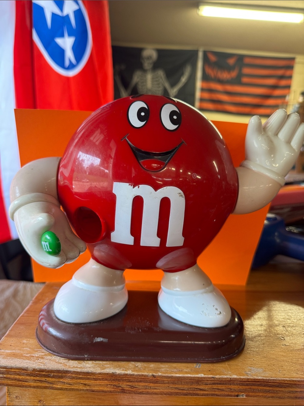 M&M'S Red Character Candy Dispenser with Green Accent